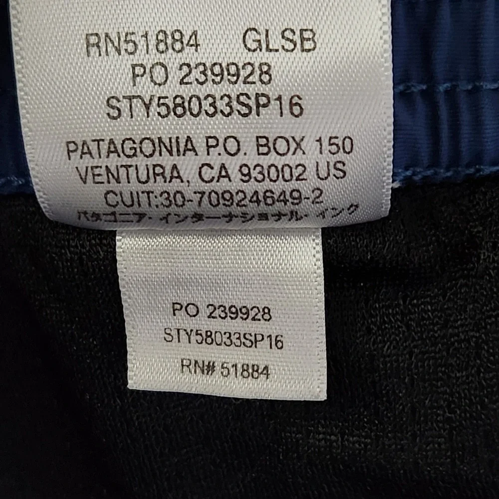 Patagonia Baggies Longs Shorts Mens XL Glass Blue Lined 7